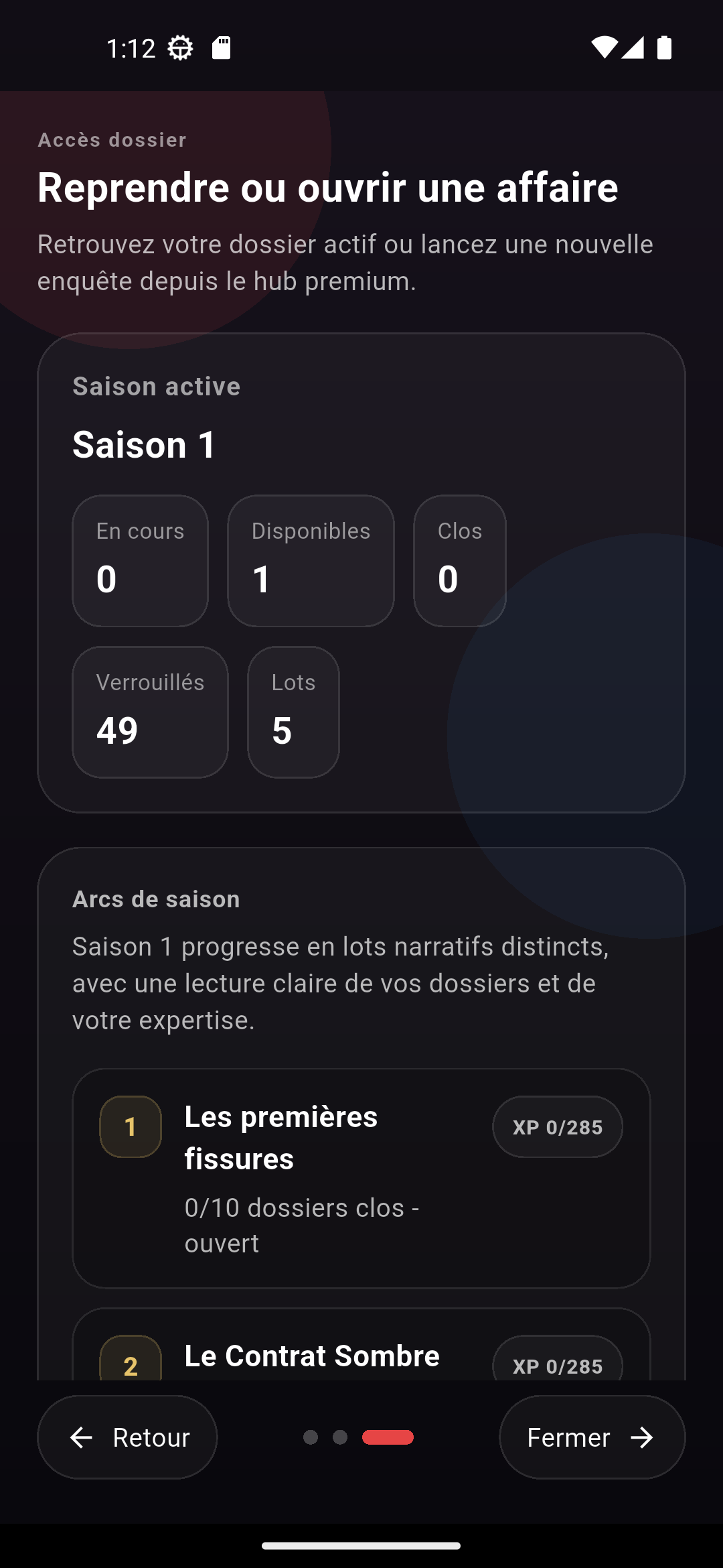 DarkCase — Hub saison 1