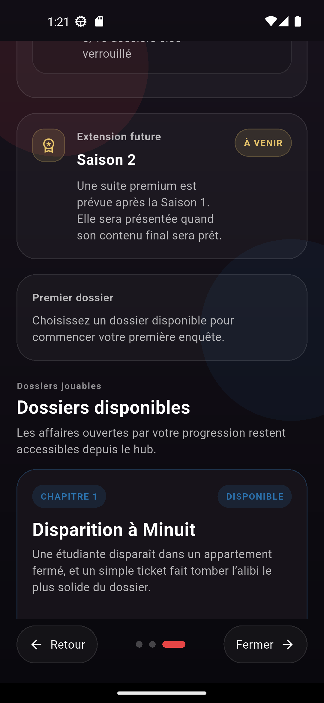 DarkCase — Dossiers disponibles