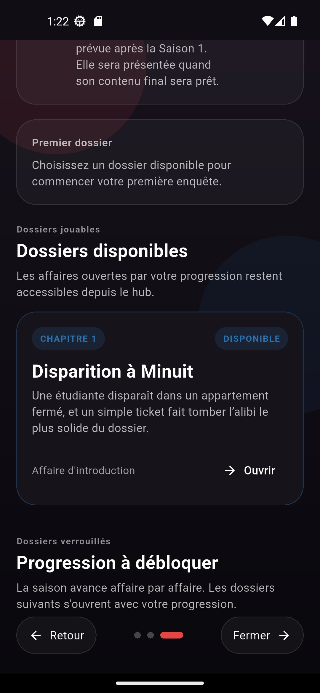 DarkCase — Ouvrir un dossier